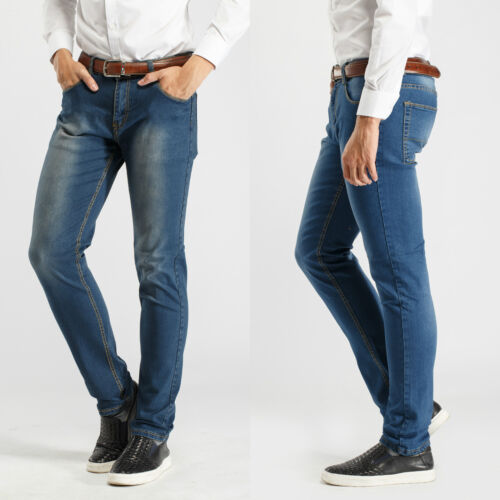 36W Robelli Men/'s Stonewash Designer Slim Fit Denim Stretch Jeans