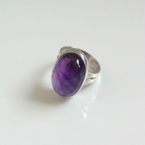 US-AMY-012 Amethyst Ring 925 Solid Sterling Silver Handmade Jewelry 