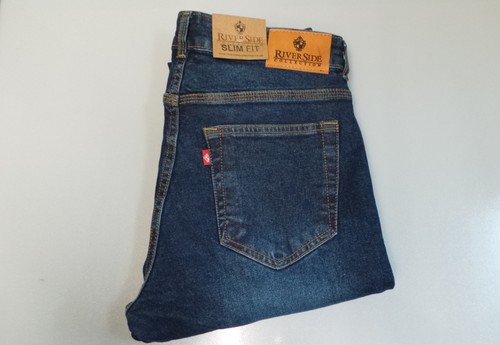 Jeans Denim Uomo 100/% Autentico RIVERSIDE COLLEZIONE Tasca Croce darkblue Slimfit
