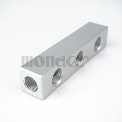 20x20mm 1/4 BSP Female 3 Way 6 Port Aluminum Fitting Manifold Block Splitter 