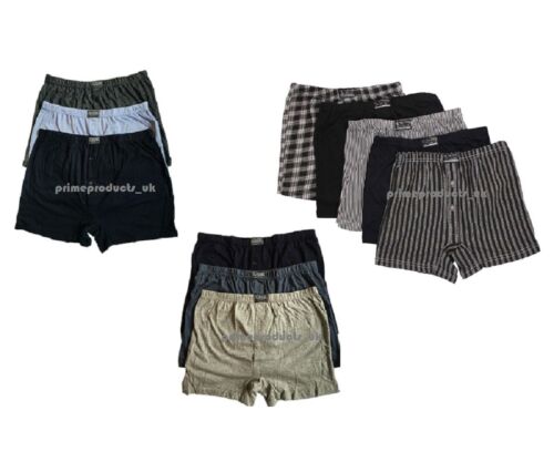 Men/'s Plain /& Imprimé Carreaux Coton Jersey Assortiment Couleur Boxer Shorts S - 6XL