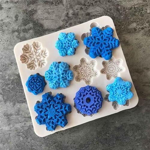 Silicone Snowflake Molds Cookie Candy Cake Decorating Moulds Baking Molds O3 