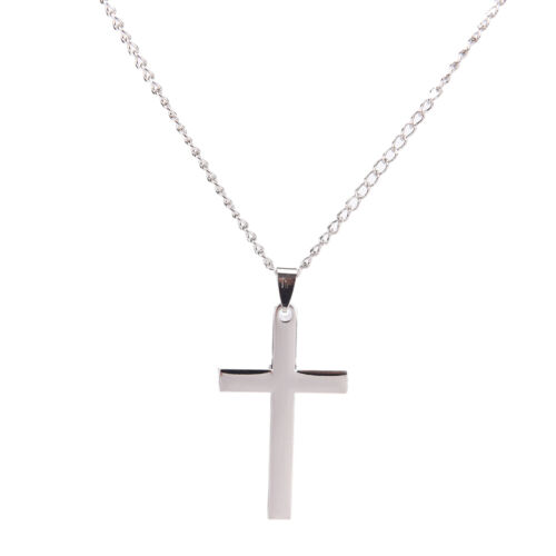 Men Cross Pendant Stainless Steel Link Chain Necklace Statement Jewelry Pop SL 