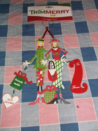 NWT Christmas Ornament Ladies Girlfriend Humorous Cute Dangly Metal Use Drop Box