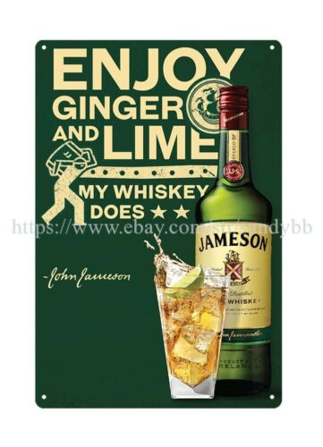 Retro Vintage Metal Sign Irish Whiskey Jameson Kitchen Bar/Pub Alcohol 