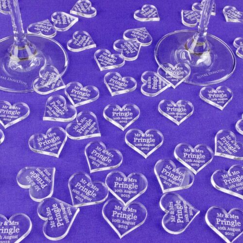 Personnalisé love coeur mariage décorations faveurs cadeau mr & mrs table confettis 