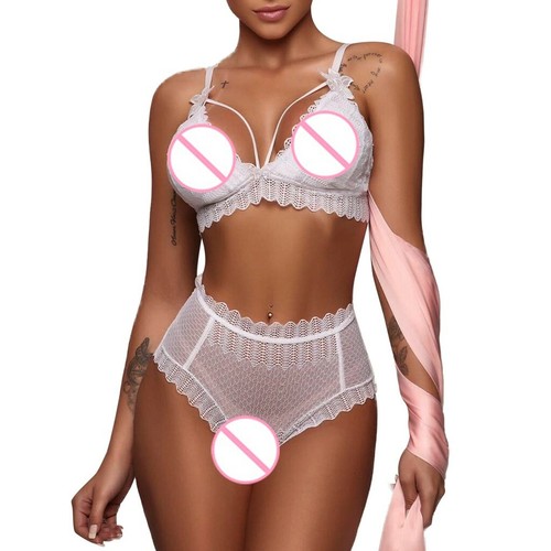 Details about / Sexy Women Lace Bowknot Lingerie Bra Bandage Thong Night Set Bodysuit Sleepwear