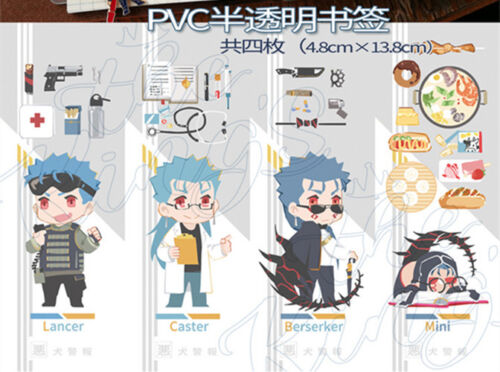 FGO Fate//Grand Order Alter Cu Chulainn PVC transparent Bookmark Book Mark 4pcs B