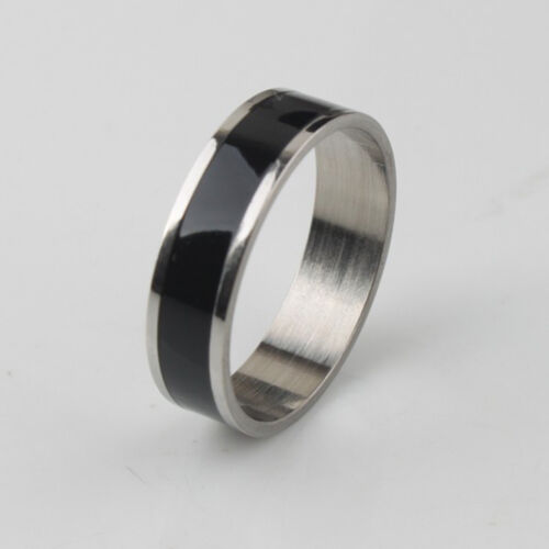 Bijoux Black Titanium Band anneau en acier inoxydable taille 16-22  RD