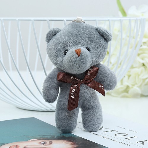 Hanging Little Bear Stuffed Toy Doll 9CM Stuffed Plush Doll With Keyring Gift