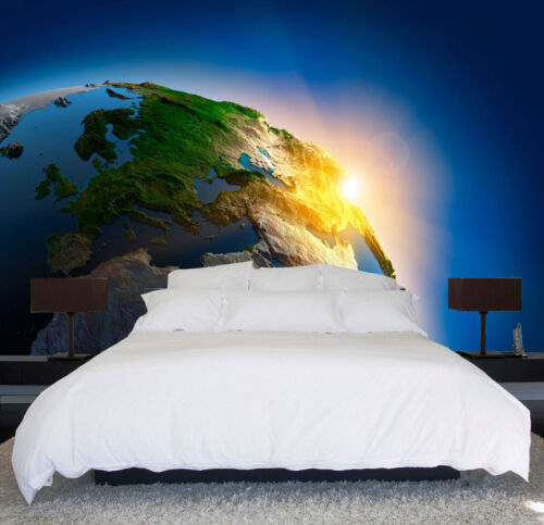 Earth Outer Space Sunrise 3D Full Wall Mural Photo Wallpaper Home Decal Dec Kids