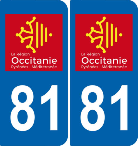 LogoType 2 Stickers autocollant plaque immatriculation Auto 81 Occitanie