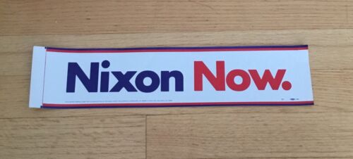 Richard Nixon Official 1968 President Campaign Nixon Now Bumper Sticker 