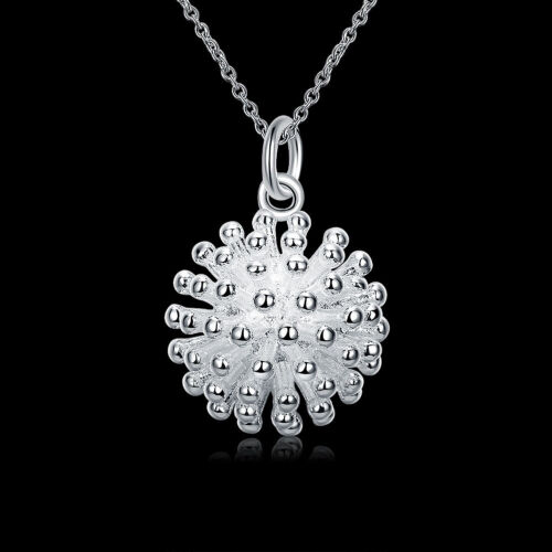 Elegant 925 Sterling Silver Filled Chic Ball Pendant Necklace N-A605 Gift 