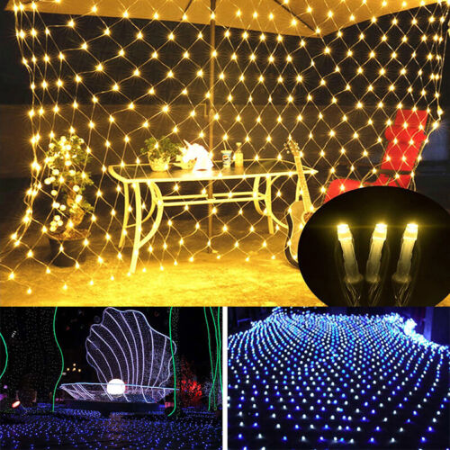 3x2M Waterproof Net Mesh Curtain LED String Fairy Lights Wedding Party Xmas Dec