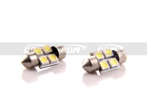 2x DDM 31mm Festoon 4x 5050 SMD LED White For Map Dome Trunk License Plate Bulbs