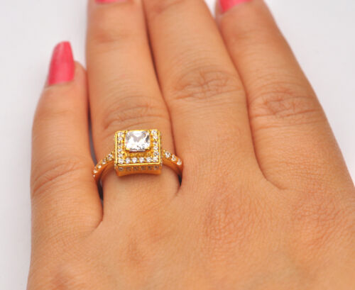 Top Quality Princess Shape 14KT Yellow Gold 3.00 Carat Solitaire Engagement Ring