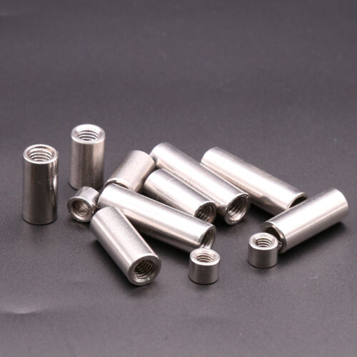 M3 M4 M5 Long Round Coupling Nut Bar Stud Connector Rod 304 Stainless Steel 