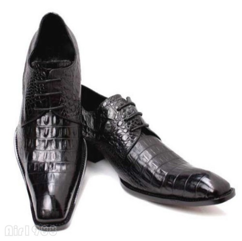 Chic Mens Lace Up Square Toe Business Leather Dress Oxford Shoes Brogues Black