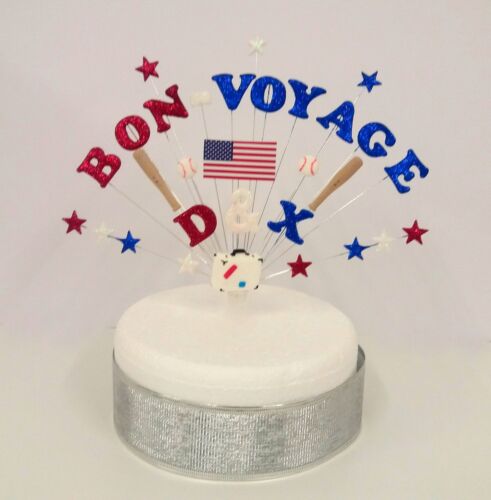 travling personalised celebration Cake Topper decoration BON-VOYAGE