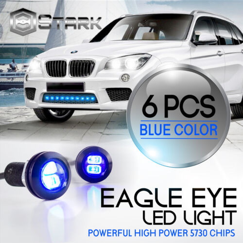 6PCS Eagle Eye 18mm 5730SMD High Power BLUE LED Fog Light DRL Backup Signal