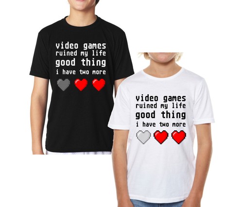 Velocitee Kids T-shirt Jeux Vidéo ont ruiné ma vie Drôle Jeu Joueur V209