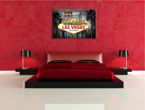 Las Vegas Sign schwarz//weiß Leinwandbild Wanddeko Kunstdruck
