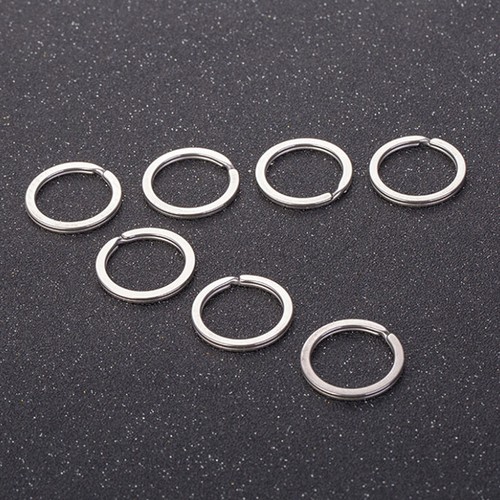10XPolished Silver Key Holder Split Ring Keyrings Key Chain Hoop Loop DIY In UK