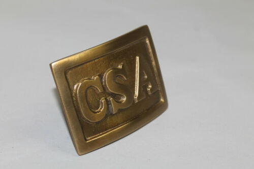 Antique Style CSA Belt Buckle Military Civil War Confederate Square Brass #1
