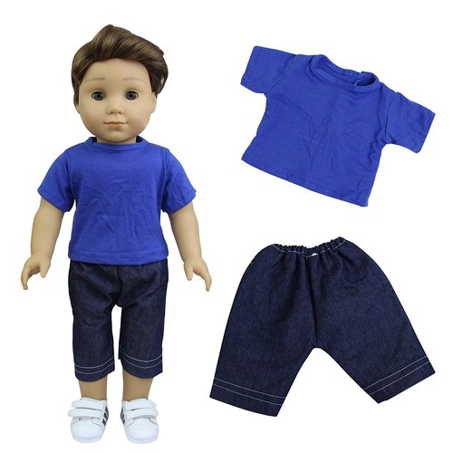 For America 18 inch Boy Doll Casual Clothes Outfits Costume Shirt /& Pants 2Set