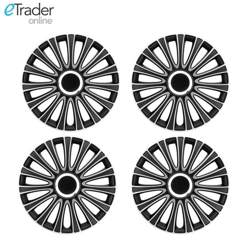 4 x 16 /"Ford Transit Connect Rueda Adornos Tapacubos 2013 /> Nueva forma Negro Y Plata