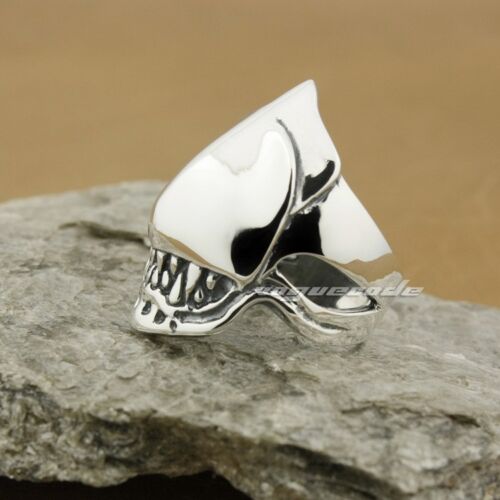Alien Fang Skull 925 Sterling Silver Mens Biker Punk Ring 8S008 US Size 7.5~13.5