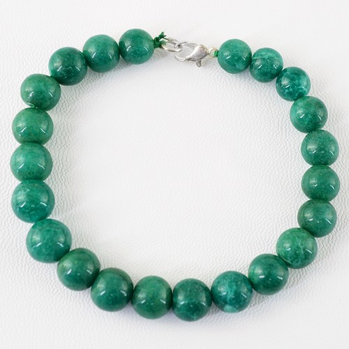 Meilleure Qualité 148.80 cts Earth mined riche vert émeraude perles rondes Bracelet