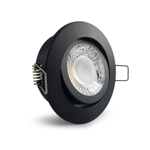 LED Einbaustrahler Einbauleuchte Schwarz geringe Einbautiefe 25mm COB 230V