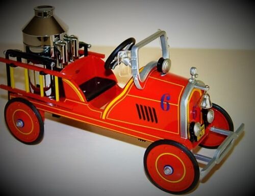 Mini Fire Engine Truck Pedal Car "Too Small For A Child Ride On" Metal Body Red 