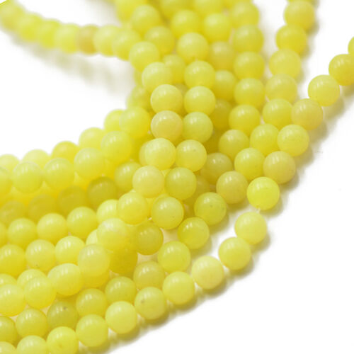 6mm Yellow Peridot Gemstone Round Loose Beads 15" Strand Jewelry Making 