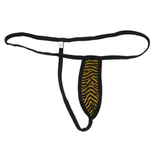 K203 C String Thong FUN Tiny Pouch Cannot Covered Cotton Striped 