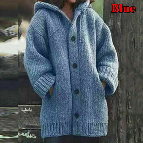 Womens Chunky Knitted Cardigan Ladies Warm Sweater Coat Jackets Jumper Winter
