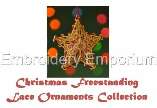 Noël baignoir dentelle Ornements-Machine Embroidery Designs sur cd ou USB 