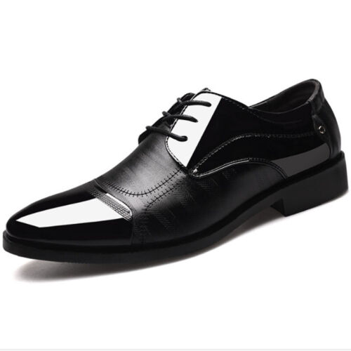 Men Shiny Classic Lace Up Wedding Business Office Formal Dress Shoes Mirror Size