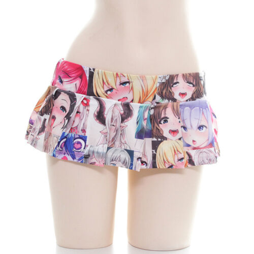 Ahegao Printing Overknee Stockings Ahe Short Skirts Bikini Suits Printed Briefs 