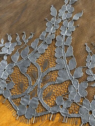laverslace Cornflower Blue Floral Extra Wide Tulle Eyelash Lace Trim 13/"//33cm