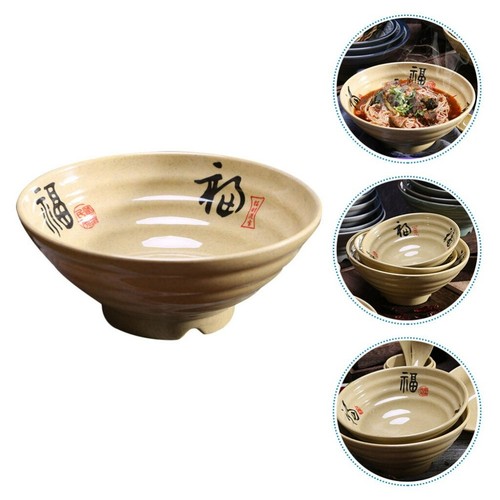 8 inch Japanese Ramen Noodle Bowl Soup Rice Stripe Design Large Bowl Container