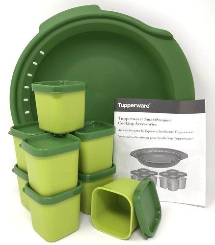 collectables tupperware smart steamer microwave cooking accessories 9 piece set green new plastic containers utit vn