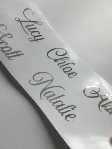 SILVER Name X 10 Stickers Vinyl Decal Wine Glass Hen Wedding Personalised DIY