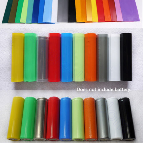 PVC Schrumpfschläuche 18650 Battery Wraps Heatshrink Sleeving Colours Select 