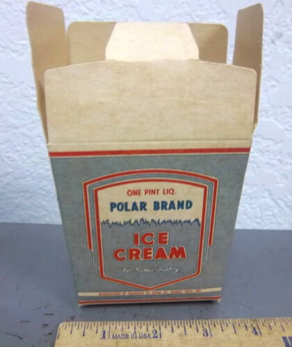 empty Vintage Polar Brand Ice Cream box great graphics & colors Detroit Mich 