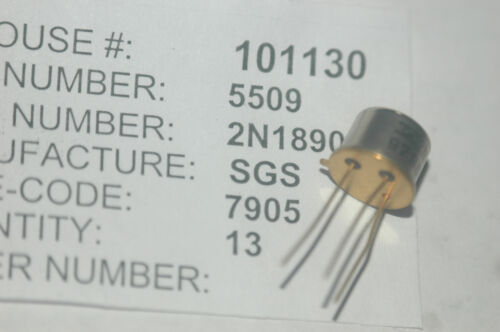 SGS 2N1890 Transistor GP BJT NPN 60V 0.5A 3-Pin TO-5 New Lot Quantity-4