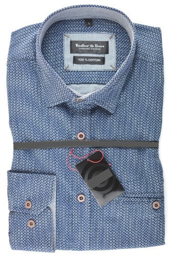 Tailor /& Son Herren Hemd Oberhemd Freizeithemd Langarm Blau Baumwolle M L XL XXL