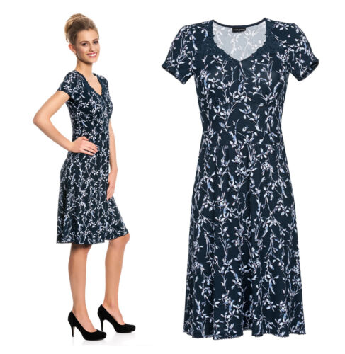 Damenkleider Aus Spitze Vive Maria Elegantes Kleid Central Park Dress Dunkel Blau Spitze Floral Omnia Ae